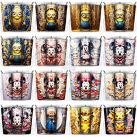 Load image into Gallery viewer, 215 Porcelain Mix Cartoon Tumbler Wrap Bundle Jpg
