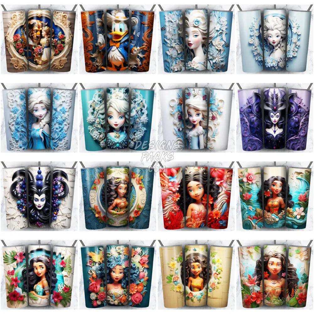 215 Porcelain Mix Cartoon Tumbler Wrap Bundle Jpg