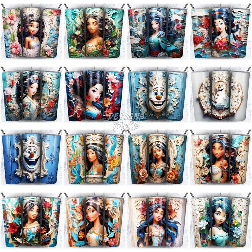 215 Porcelain Mix Cartoon Tumbler Wrap Bundle Jpg