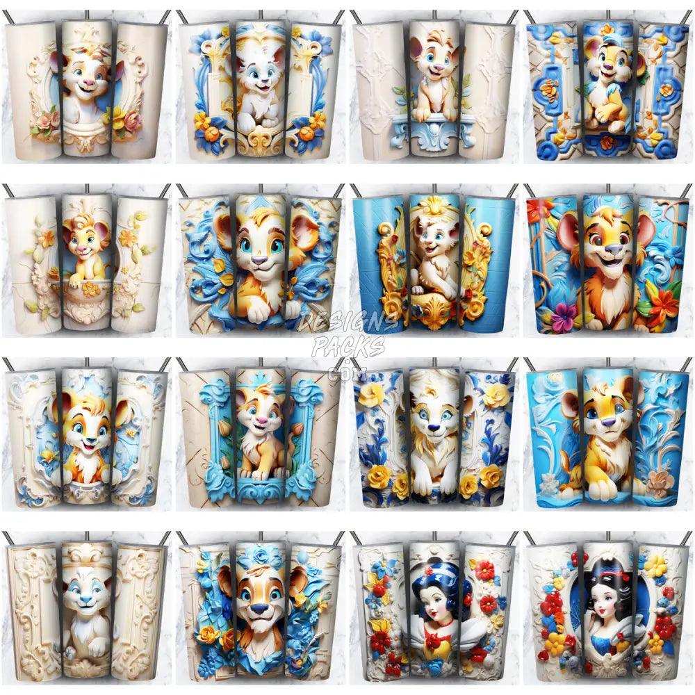 215 Porcelain Mix Cartoon Tumbler Wrap Bundle Jpg