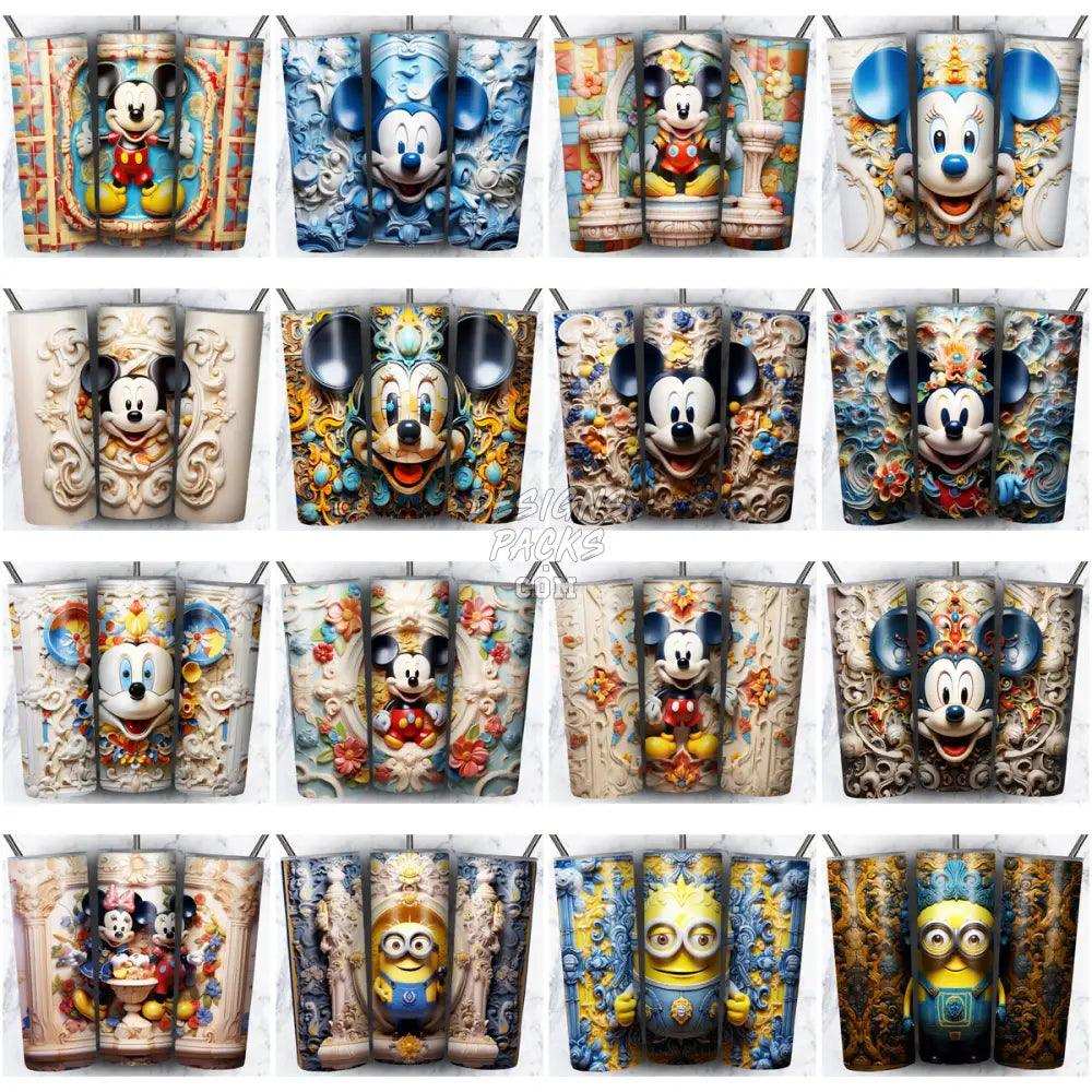 215 Porcelain Mix Cartoon Tumbler Wrap Bundle Jpg