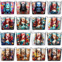 Load image into Gallery viewer, 215 Porcelain Mix Cartoon Tumbler Wrap Bundle Jpg
