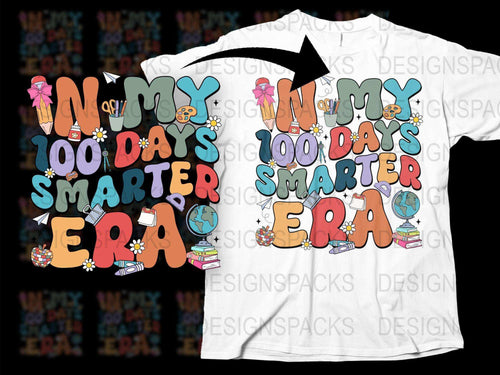 Kids 100 Days of School T-Shirt, Smarter Era Celebration Tee, Colorful Educational Graphic Shirt