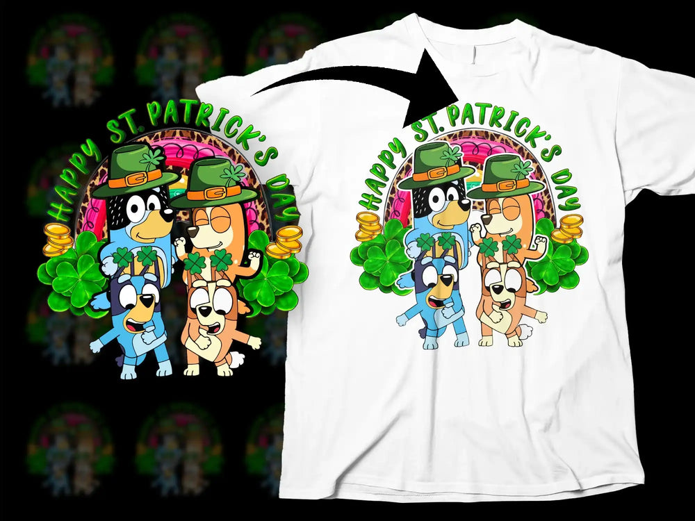 Happy St Patrick's Day Bluey Bingo Shamrocks product type