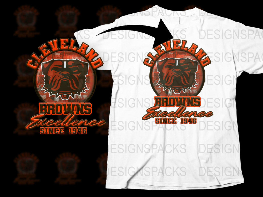 Cleveland Browns Vintage T-Shirt, Classic Excellence Team Logo, Since 1946 White Tee