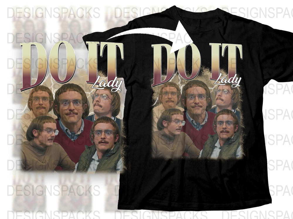 Vintage 'Do It Lady' Graphic T-Shirt, Retro Style, Men's Fashion, Unique Print Tee
