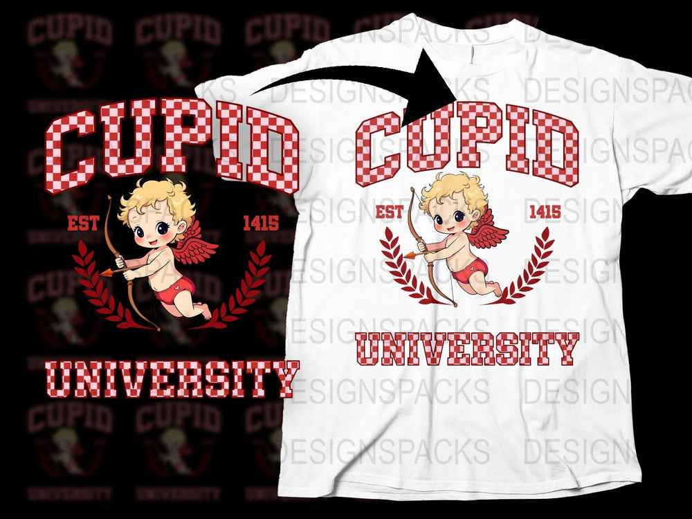 Cupid University T-Shirt, Vintage Graphic Tee, Valentine's Day Gift, Retro Style Shirt