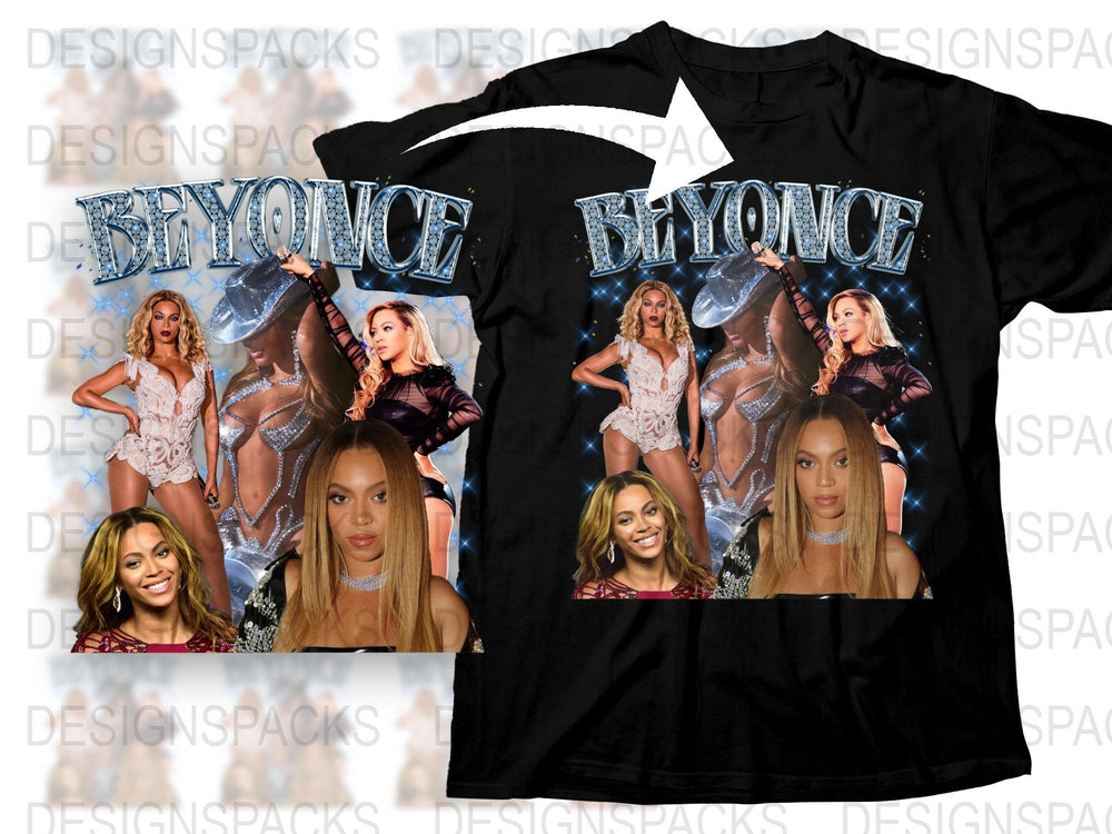 Beyonce Graphic T-Shirt, Pop Icon Music Star, Fan Apparel, Concert Tee, Multiple Images, Black Cotton Shirt, Gift Idea
