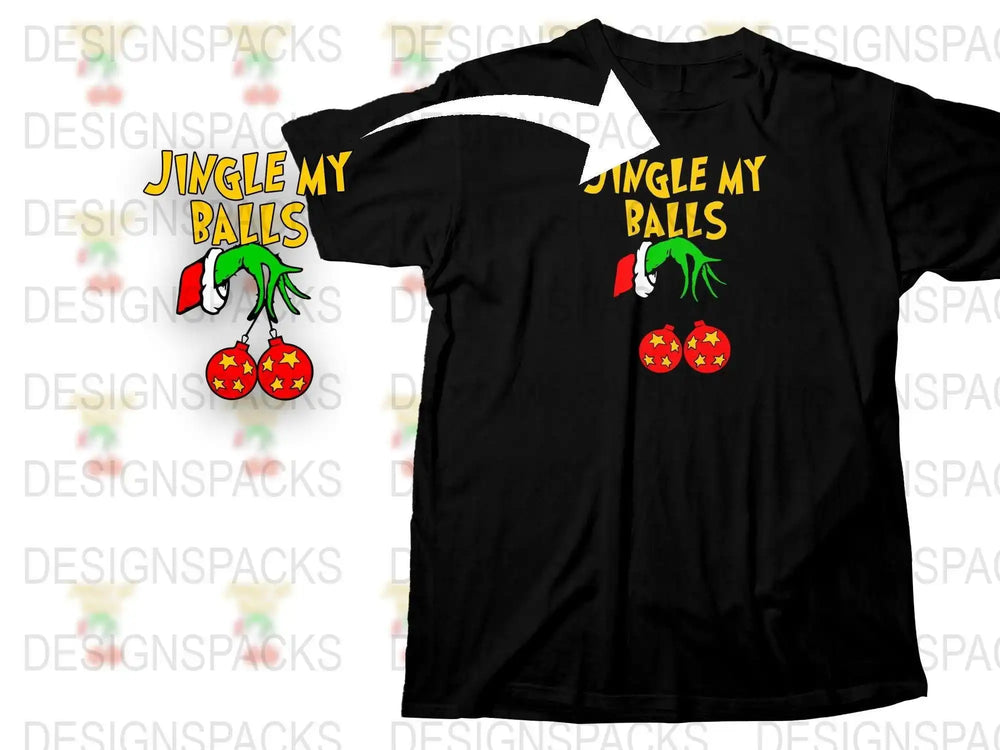 Funny Christmas T-Shirt, Jingle My Balls Graphic Tee, Festive Holiday Shirt, Unisex Adult Clothing, Unique Gift Idea
