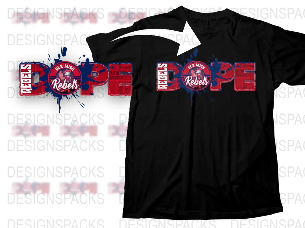 Ole Miss Rebels Graphic T-Shirt, University of Mississippi Fan Apparel, College Sports Tee, Unisex Clothing
