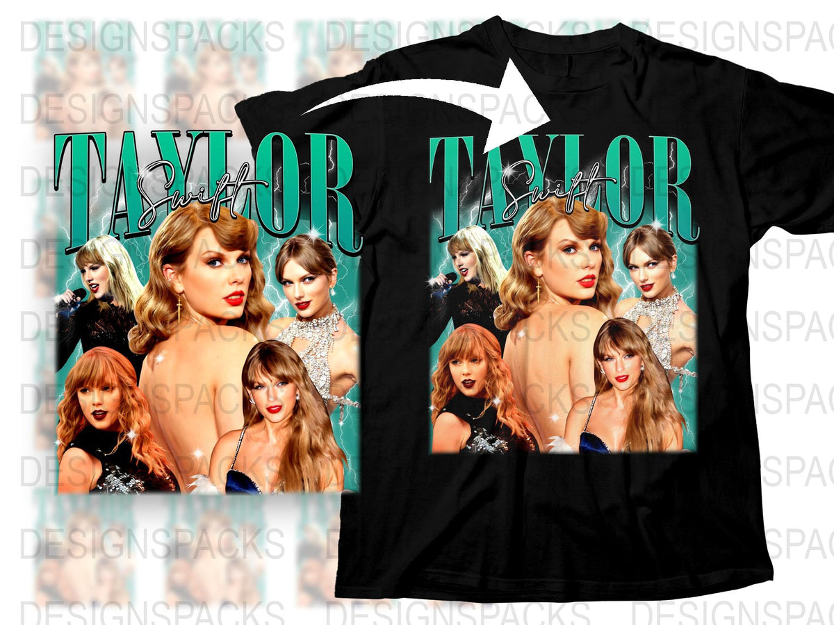 Taylor Swift Inspired Graphic T-Shirt, Pop Singer Photo Collage Tee, Music Fan Apparel, Celebrity Fashion Top