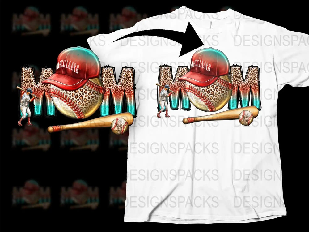 Men's Baseball Graphic T-Shirt, Cool Leopard Print Cap Design, Unique Sports Casual Wear, Perfect Gift for Baseball Fans