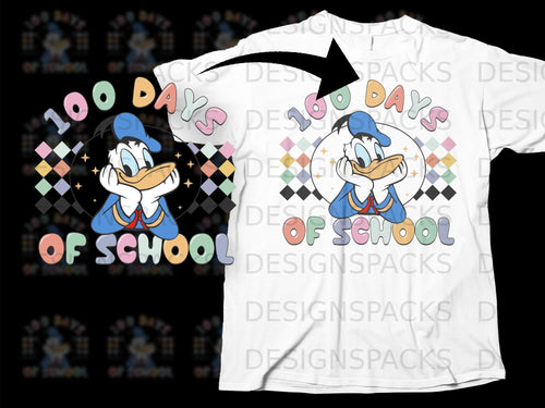 Donald Duck on white t-shirt with 