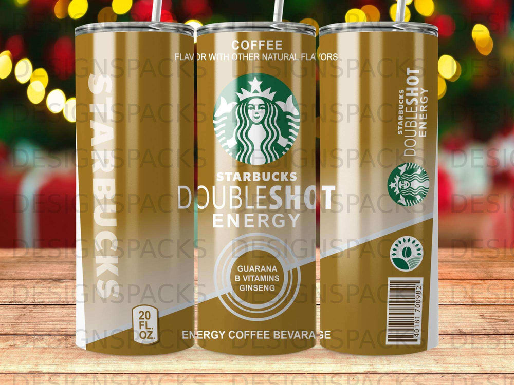 Starbucks DoubleShot Energy coffee drink with guarana, B vitamins, and ginseng.
