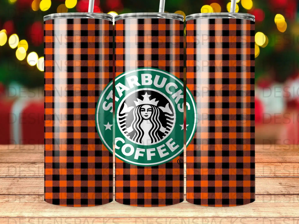 Orange Black Plaid Starbucks Coffee Tumbler product type