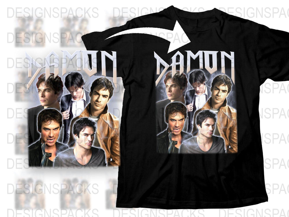 Vintage Graphic Tee, Dark Fantasy TV Show Character T-Shirt, Multiple Poses, Fan Apparel