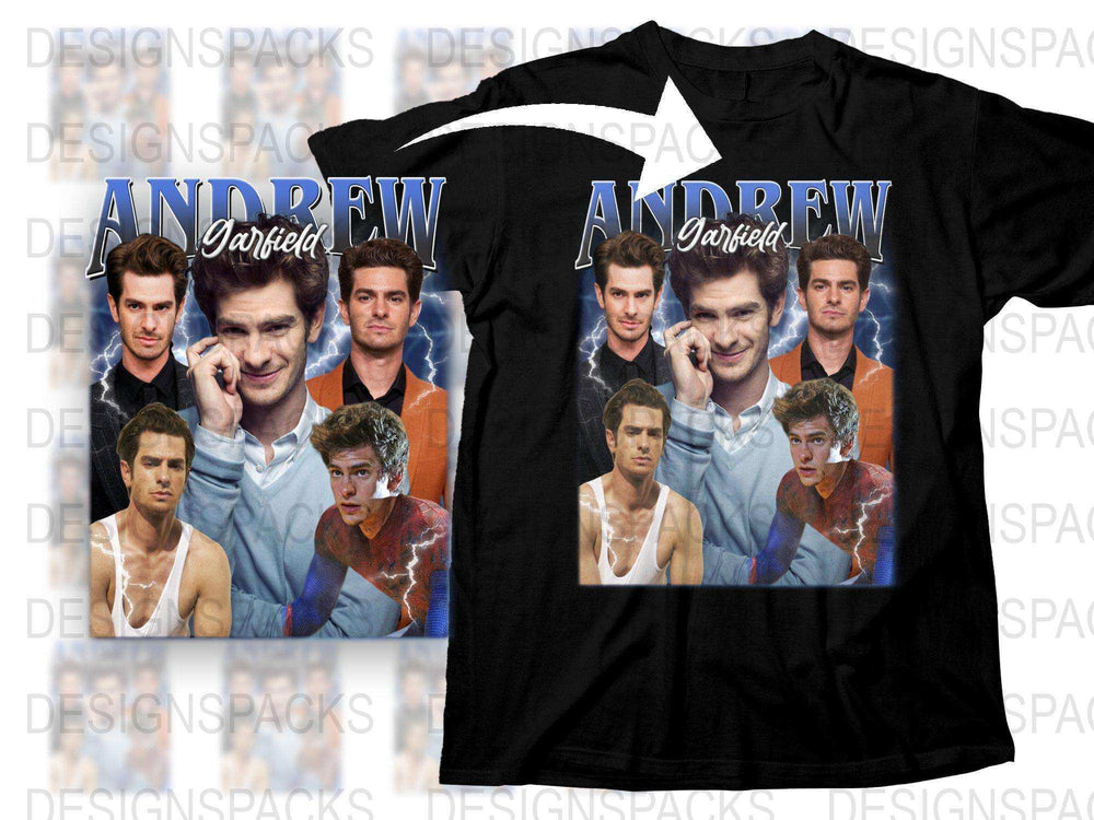 Andrew Garfield Fan T-Shirt, Multiple Poses Graphic Tee, Movie Star Print Shirt, Casual Fashion Top