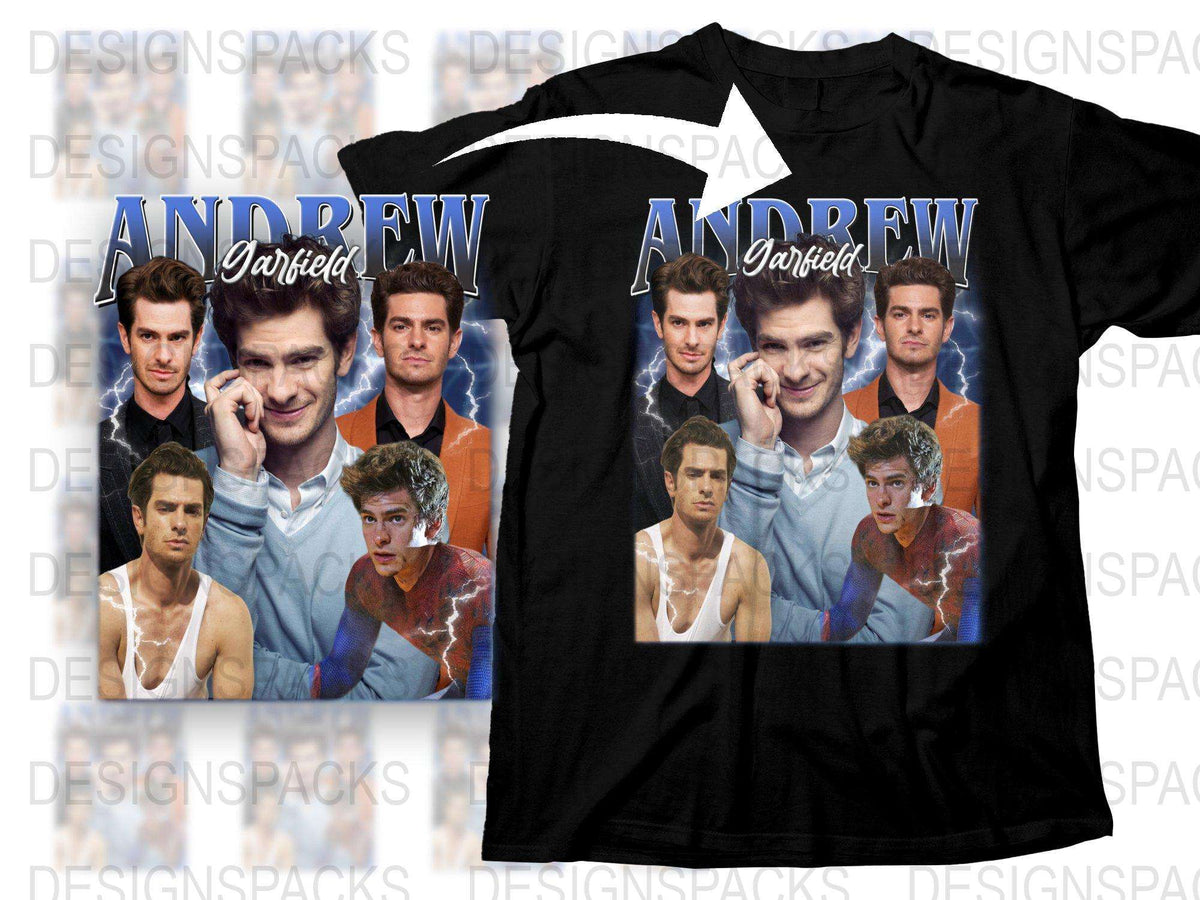 Andrew Garfield Fan T-Shirt, Multiple Poses Graphic Tee, Movie Star Print Shirt, Casual Fashion Top
