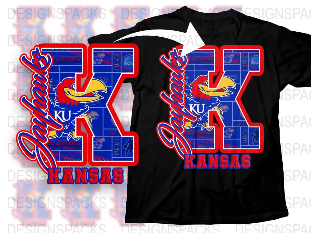 Kansas Jayhawks T-Shirt, Vintage College Basketball Team Design, Unisex Black Tee Shirt
