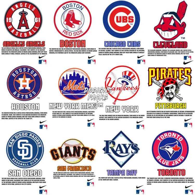 22 Baseball Teams Streetwear Designs Bundle Png + Psd