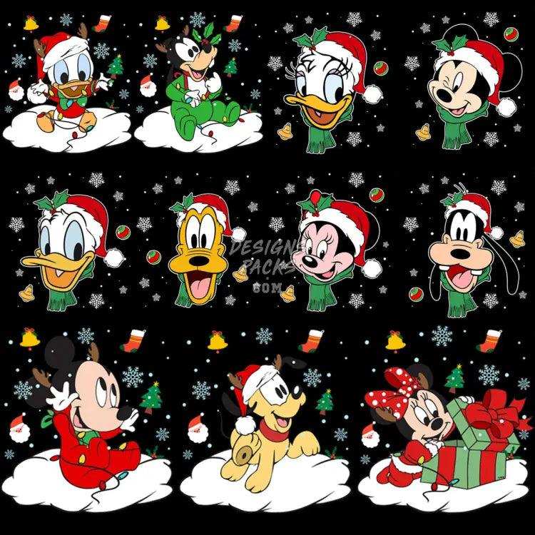 22 Christmas Cartoon Snow V1 Designs Bundle Png