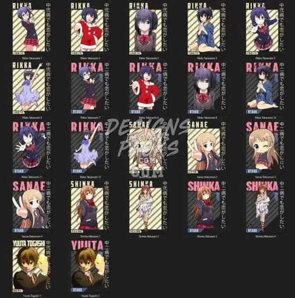 22 Love, Chunibyo Other Delusions Anime Designs Bundle PNG