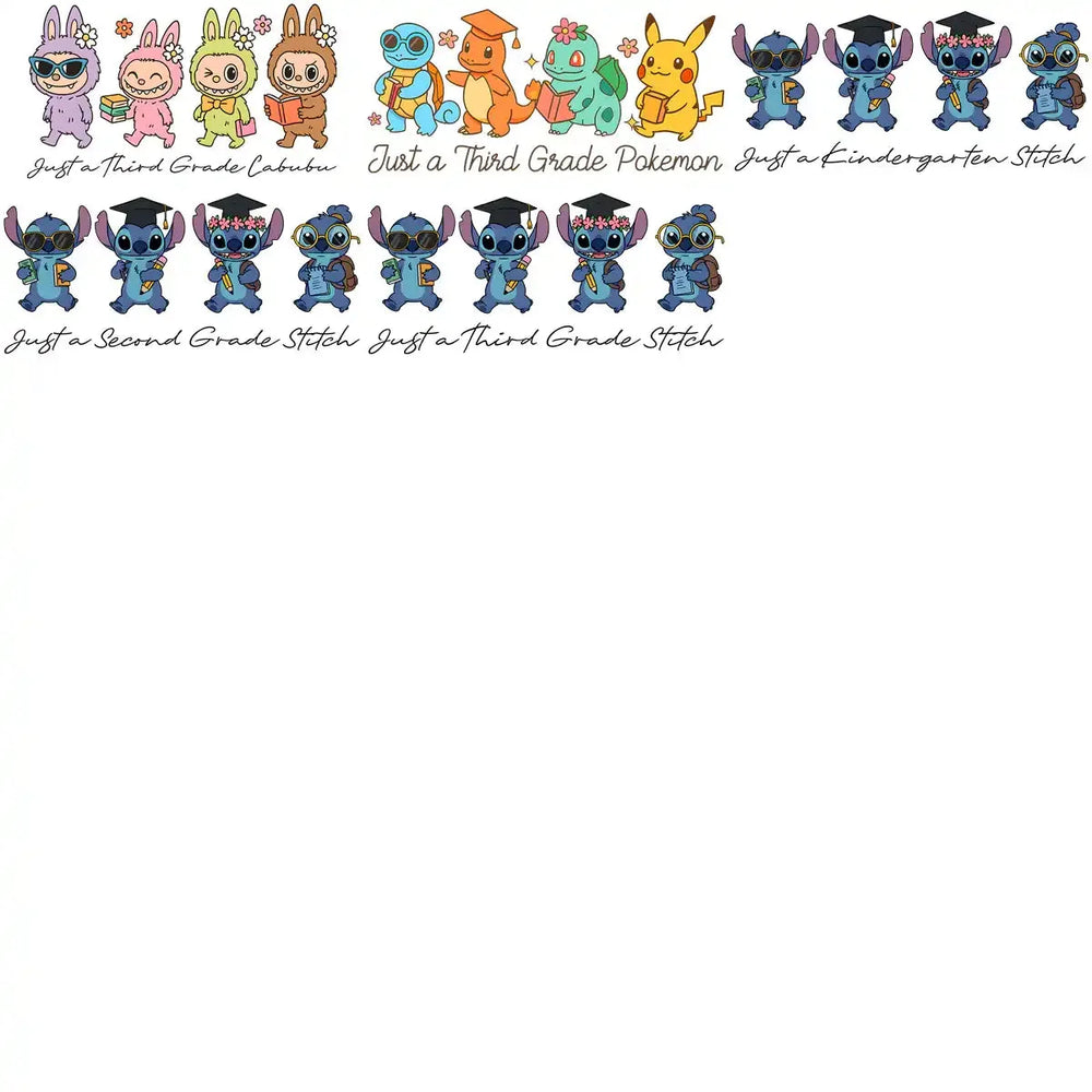 22 School Kids Cartoons Just Grade Designs Bundle PNG