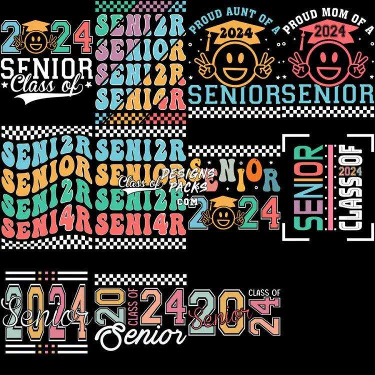 22 Senior Class 2024 Graduation Designs Bundle Png
