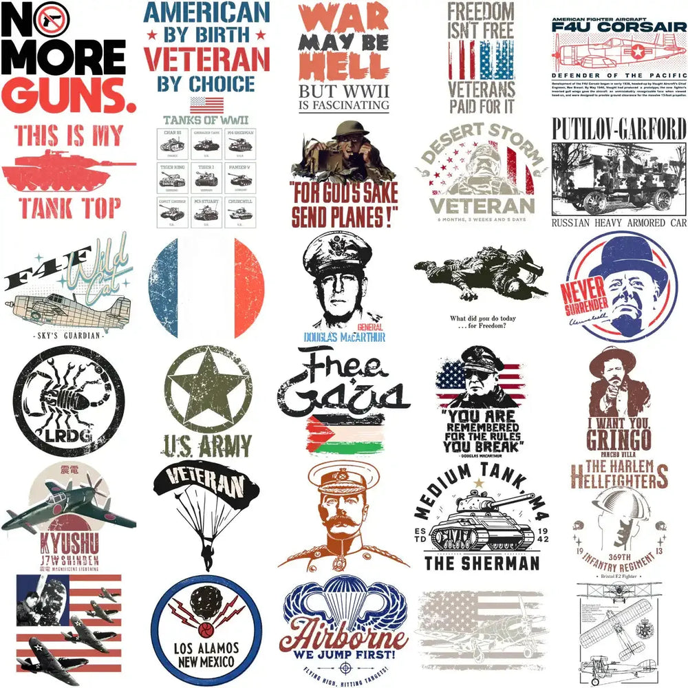 220 Peace War History Military Designs Bundle PNG