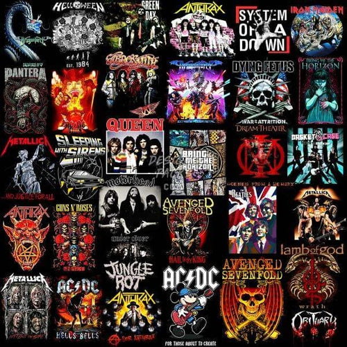 220 Rock Metal V4 Halftone Designs Bundle PNG