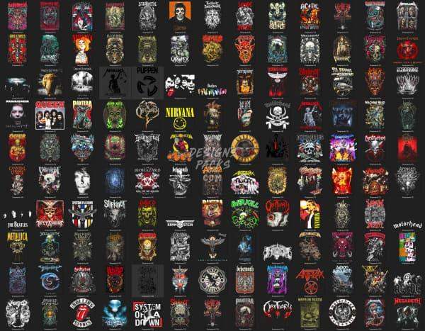 220 Rock Metal V4 Halftone Designs Bundle PNG DESIGNSPACKS
