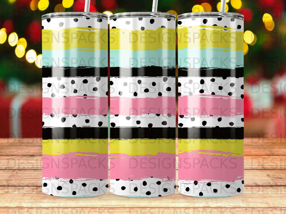 Colorful Horizontal Stripes Polka Dot Pattern product type
