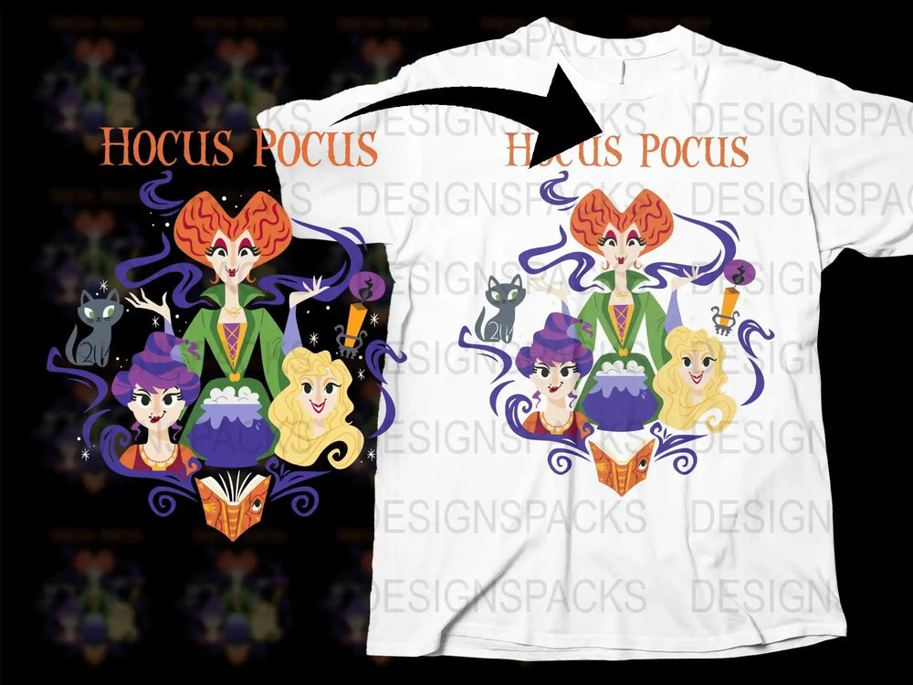 Hocus Pocus Inspired Halloween T-Shirt, Witch Graphic Tee, Spooky Character Shirt, Fun Fall Apparel, Unisex Adult Clothing