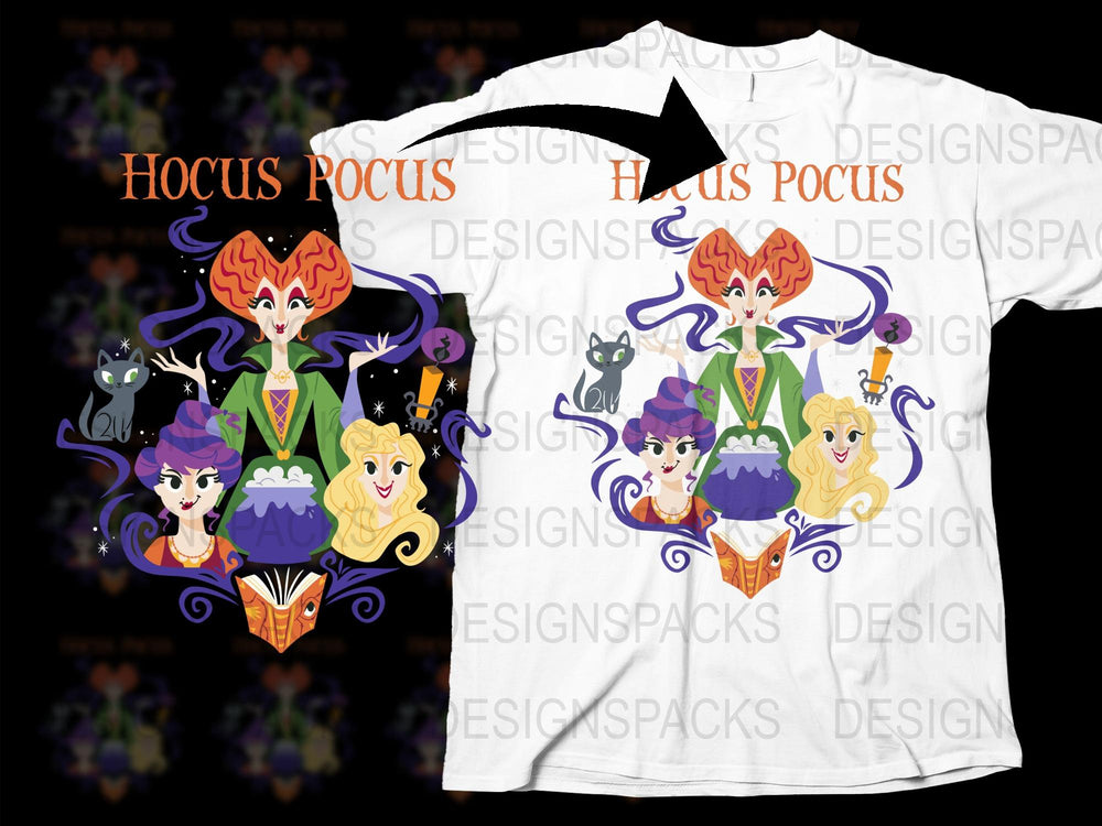 Hocus Pocus Inspired Halloween T-Shirt, Witch Graphic Tee, Spooky Character Shirt, Fun Fall Apparel, Unisex Adult Clothing