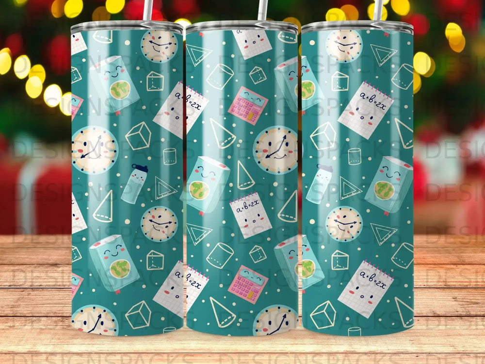 School Supplies Math Elements Geometry Fun Pattern Tumbler product type