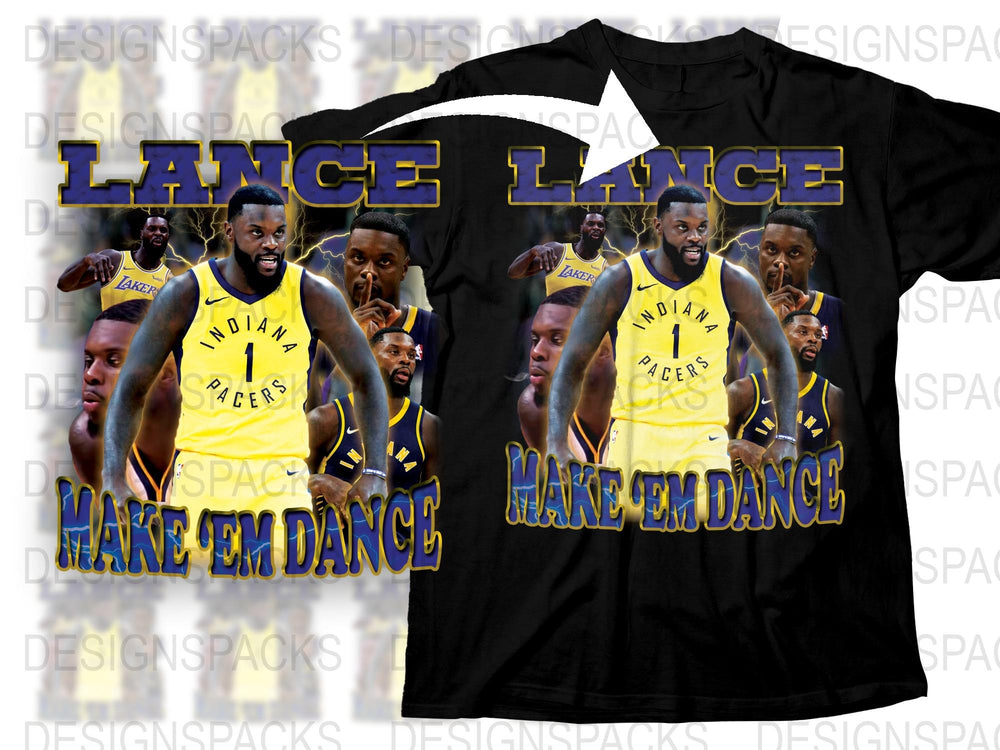 Lance Make 'Em Dance T-Shirt, Indiana Pacers Fan Apparel, Sports Graphic Tee, Basketball Player Tribute Shirt