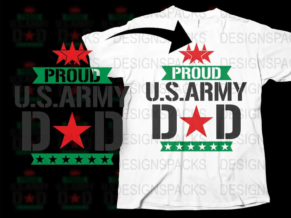 Proud U.S. Army Dad T-Shirt, Military Father Gift, Patriotic American Flag Tee, Veteran's Day Apparel