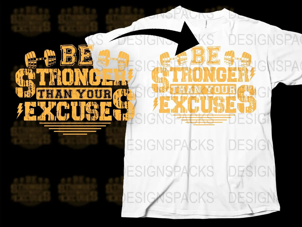 Inspirational Workout T-Shirt Be Stronger Than Your Excuses Fitness Motivation Gym Shirt Unisex