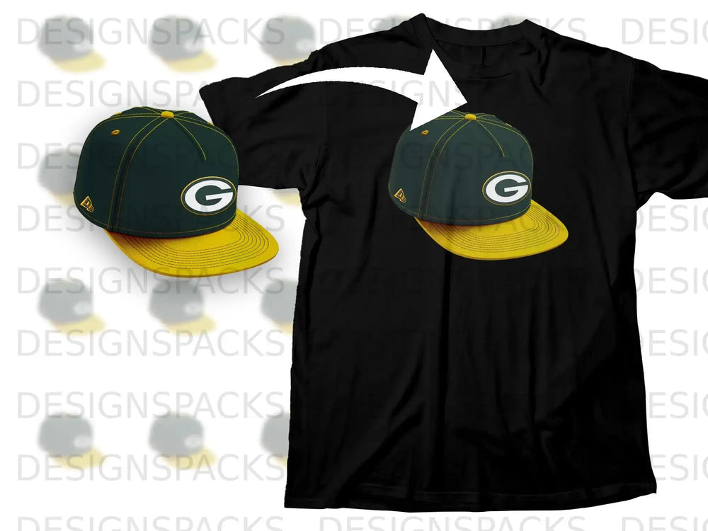 Green Bay Packers Hat Graphic T-Shirt