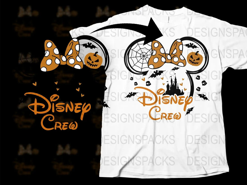 Disney Halloween T-Shirt, Pumpkin and Bat Design, Spooky Castle Graphic Tee, Fall Festival Apparel, Family Matching Outfits