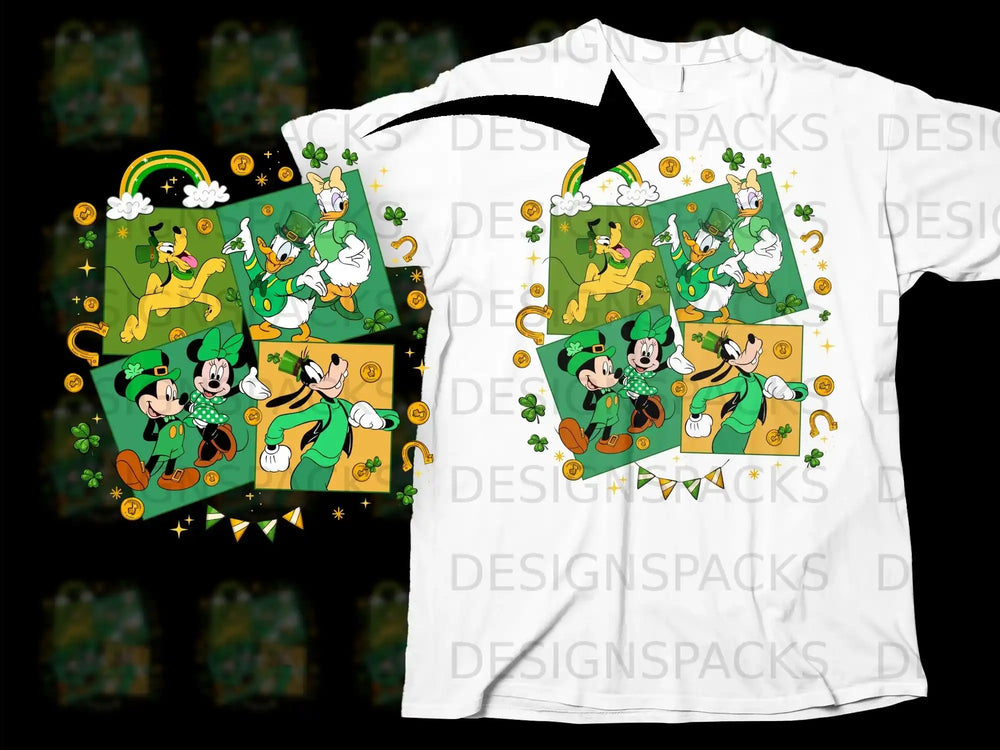 Mickey Minnie Donald Daisy Pluto Goofy St Patrick Lucky Gold Rainbow product type
