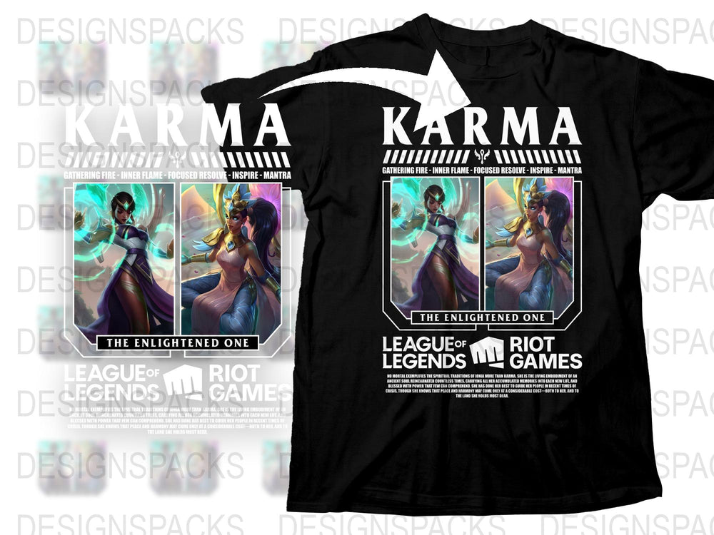 League of Legends Karma T-Shirt, The Enlightened One Graphic Tee, Gamer Apparel