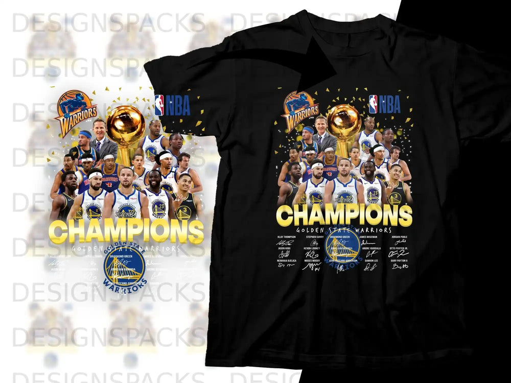 Golden State Warriors 2022 NBA Champions t-shirt with player names.