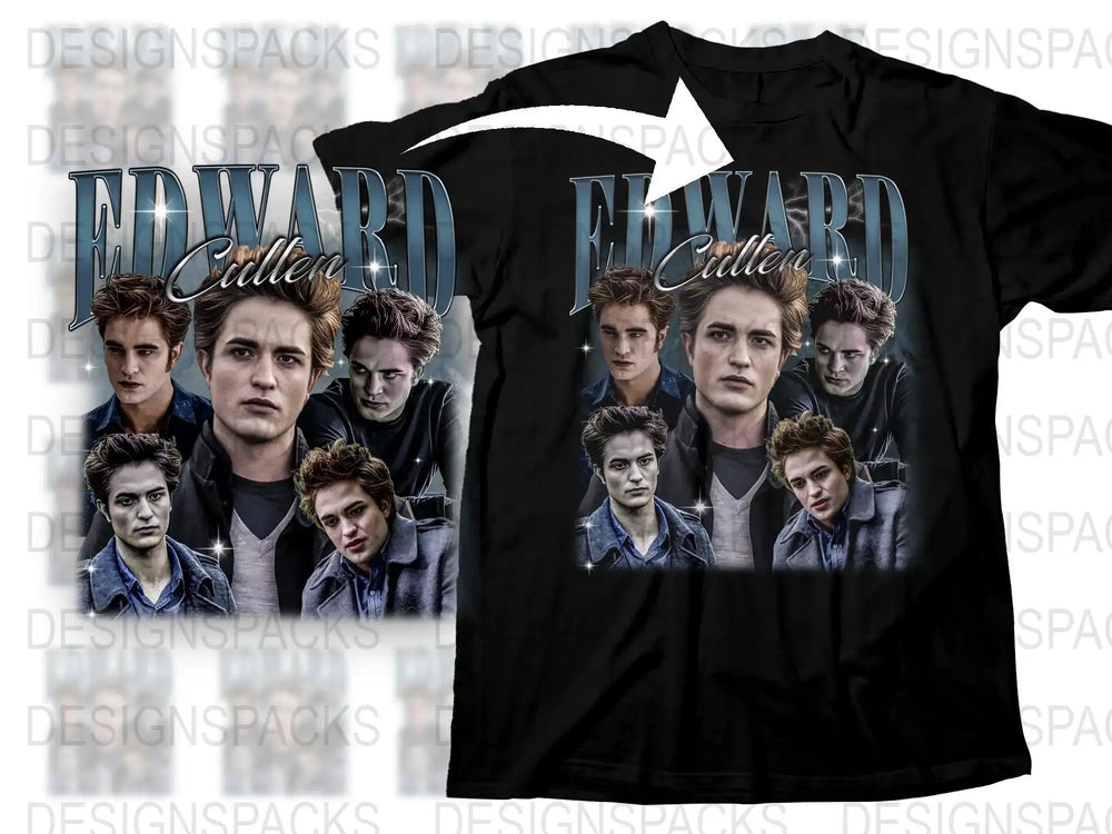 Edward Cullen Graphic Tee, Movie Fan Shirt, Twilight Saga Inspired T-Shirt, Vampire Film Merchandise, Unisex Cotton Top