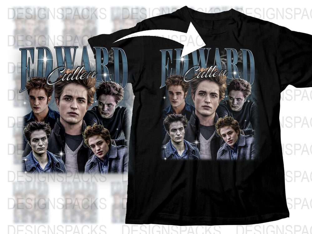 Edward Cullen Graphic Tee, Movie Fan Shirt, Twilight Saga Inspired T-Shirt, Vampire Film Merchandise, Unisex Cotton Top