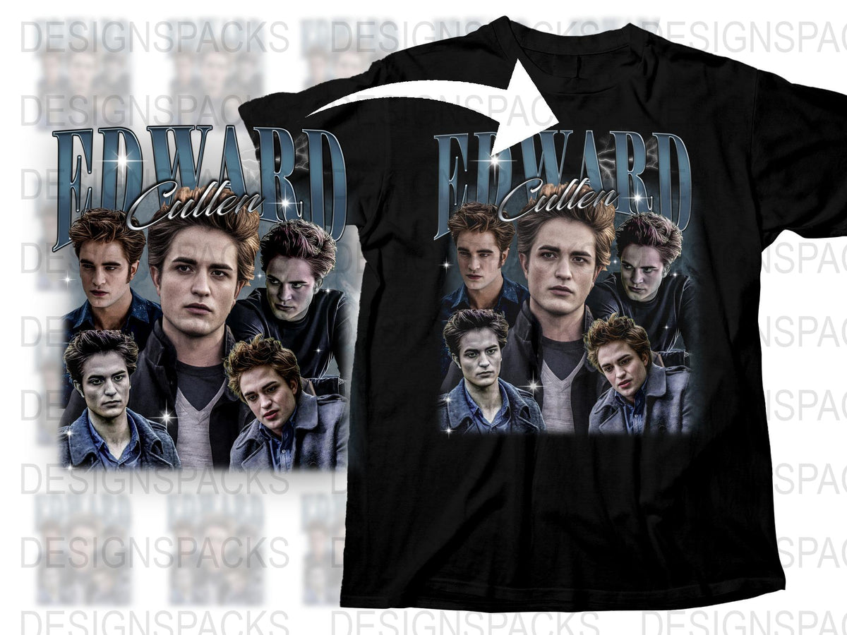 Edward Cullen Graphic Tee, Movie Fan Shirt, Twilight Saga Inspired T-Shirt, Vampire Film Merchandise, Unisex Cotton Top