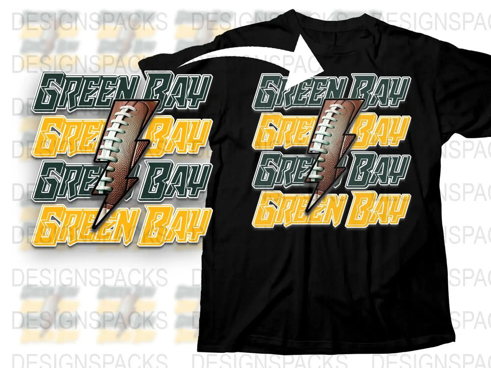 Green Bay Football T-Shirt Vintage Look Sports Fan Tee Retro Style Apparel Gift for Him Her Unisex Casual Wear