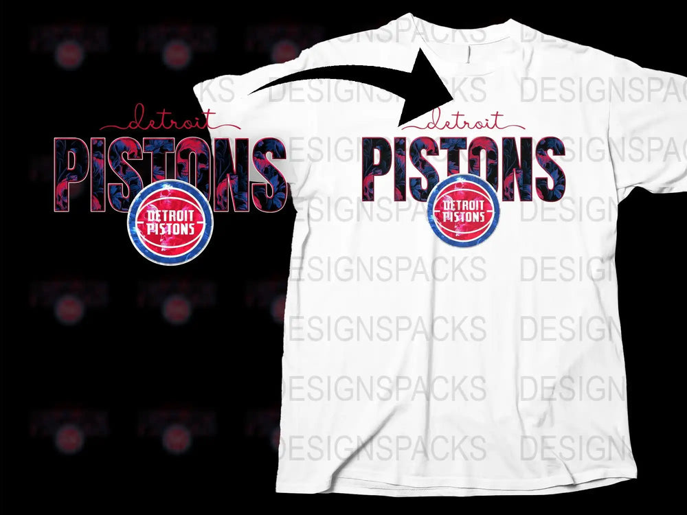 Detroit Pistons T-Shirt, Vintage NBA Team Logo, White Unisex Tee, Basketball Fan Gear, Sports Apparel, Casual Streetwear, Gift for Fans