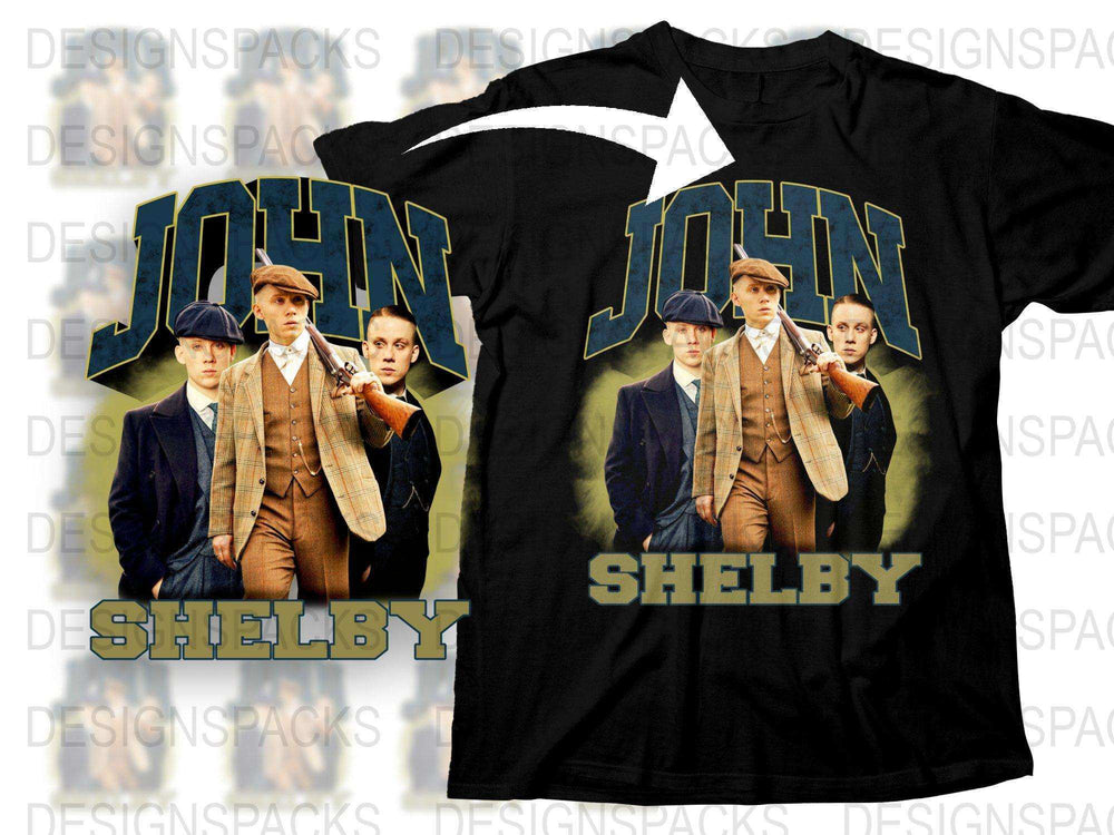 Peaky Blinders Inspired T-Shirt, Vintage Graphic Tee, John Shelby Design, Fan Gift Idea, Classic TV Show Merchandise