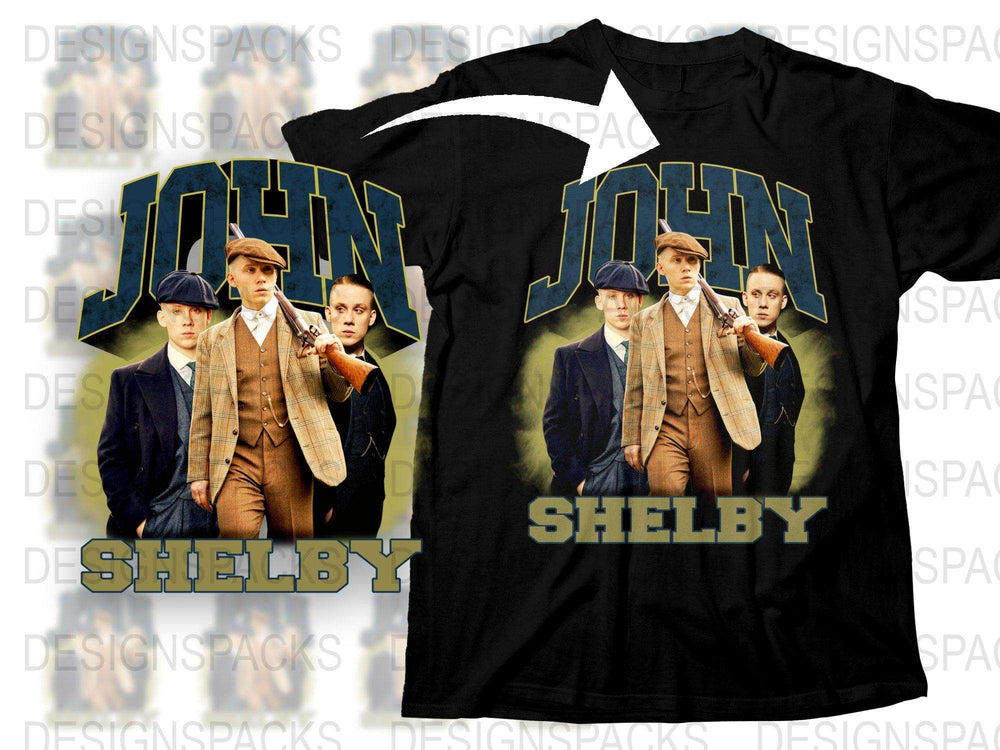 Peaky Blinders Inspired T-Shirt, Vintage Graphic Tee, John Shelby Design, Fan Gift Idea, Classic TV Show Merchandise